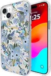 Rifle Paper Co. iPhone 15 Plus Case 6.7"MagSafe Shockproof Garden Party Blue B51