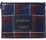 PENDLETON Classic PORTER Tartan Plaid Flannel QUEEN Sheet Set ~ Elegant!