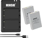 MINSHI EN-EL5 (2 Pack) + Quick Charger Set Replacement Battery Compatible with Nikon P100【3.7V 1600mAh】 High Performance Compatible Camera Battery 2023LF