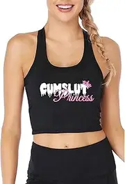 [dbary xuda] Cumslut Princess Daddy's Little Cum Flirty Camisole Cami Tank Top Sleep Wear Fitted Scoop Neck Black