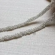 2 Yards Pearl Beaded Trim Bridal Lace Ribbon Trimming Edge for DIY Craft Sewing on Costume Bridal Dress Decor 1cm (Ivory)