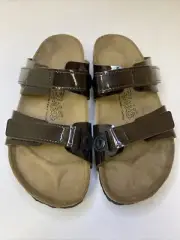 Birkenstock Birki’s Madura Brown Patent Leather Birko Flor Sandal US 5.5-6 EU 36