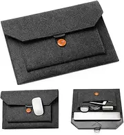 13-13.3" Laptop Sleeve Handle Felt Ultralight Notebook Tablet IPAD Case Front-Pocket Pouch Bag Briefcases -Dark Grey