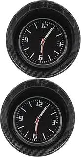 ULTECHNOVO 2 Pcs Car Clock Quartz Clock Decorations for Car Digital Clocks Motorcycle Clock Car Decor Automatic Car Dashcam Luminous Clock Car Dashboard Clock Black Steel Movement