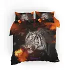 White Tiger Doona Quilt Duvet Cover Set Single/Double/Queen/King Bed Linen