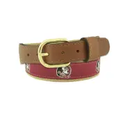 ZEP PRO FSU Florida State Univ Leather Canvas Woven Ribbon Belt