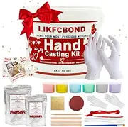 LIKFCBOND Hand Casting Kit, Plaster Hand Mold Casting Kit for Couple and Family Large Capacity, Anniversary Creative DIY Gifts for Adult and Kids, Wedding, Birthday, Valentines Day, Newborn, Christmas