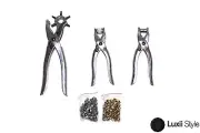 78PC Revolving Leather Hole Punch & Grommet Tool Pliers Kit Eyelet Snap
