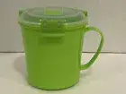 Sistema Soup Mug To Go Container w Leak Proof Locking Lid BPA Free Green 22 oz