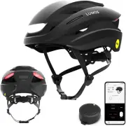 Lumos Ultra Smart Bike Helmet Customizable Front & Back LED Lights, Black, Small