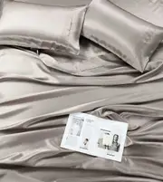 Satin Sheet Set King Bed Mocha