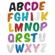 130 Glitter Foam Alphabet Letter Stickers for Kids, Self Adhesive, A-Z 13 Colors