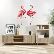 AnFigure Flamingo Wall Decals for Living Room Bedroom Wall Stickers Baby Kids Room Nursery Bathroom Office Wall Decal Corridor Doorway 3D Animal DIY Bird Picture Tv Furniture Home Big Wall Decor