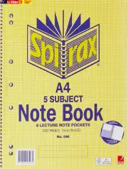 5 Subject Notebook, A4 250 Page, No. 596