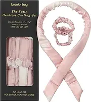 Heatless Hair Curler-Overnight Heatless Curls, Heatless Curling Rod for Short & Long Hair & Headband Hair Curlers to Sleep in - Pale Rose