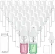 35 Pack Plastic Foam Bottles Travel Soap Dispenser Bottles with Pump Mini Liquid Foaming Soap Bottles for Refillable Hand Sanitizer Lash Cleanser Shampoo Castile Clear(2 oz)