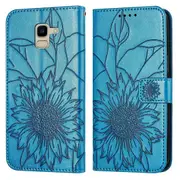 Galaxy J6 2018 Wallet Case 3 Credit Card Slot ID Card Holder, PU Leather Flip Case - Blue