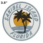 Sanibel Island Florida Patch Embroidered Hook Loop Applique Souvenir Palm Trees