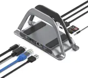 MacBook Docking Station, USB C Docking Station with Vertical Stand Compatible wi