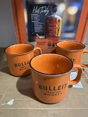 Bulleit Bourbon Frontier Whiskey Coffee Mug Set of 6 Cups Orange Ceramic Camping