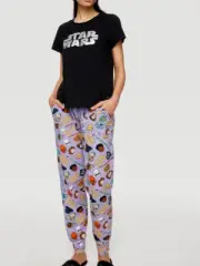 NEW PETER ALEXANDER STAR WARS BLACK HOLOGRAM TOP + ICONS PANTS SET XL RRP$149.90