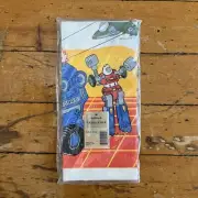 VTG 1985 Hallmark GO BOTS Table Cloth Cover 80s Party Tonka Robots Cy-Kill USA