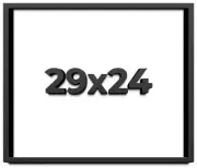 29x24 Shadow Box Frame Black | 1 inches Deep Real Wood Contemporary Shadowbox Di