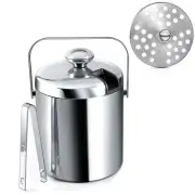 Ice Bucket with Lid, -Walled Ice Bucket with Lid, Stainless Steel, 1.38353