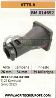 Bell Clutch Complete Trimmer Kawasaki TJ27 Stand Attila By Ø26