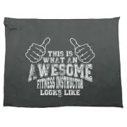 This Is What Awesome Fitness Instructor - Funny Novelty Gym Sports Towel Gift