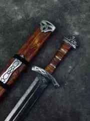 Northman 1095 Damascus Steel Viking Sword, 36 Inches, Full Tang, With Scabbard