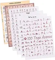 WOONEKY Yoga Pose Beginner Poster Set Canvas Wall Yoga Decor Yoga Poses Posters