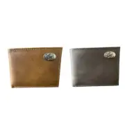 ZEP-PRO Dog Brown/Gray Leather Bifold Passcase Wallet