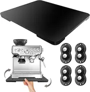 360° Rolling Tray Bamboo Appliance Slider for Kitchen Appliances, for Breville Espresso Machine Accessories, Sliding Tray for Coffee Maker Appliances Mat Easily from Under The Cabinet Black 12.8"×15.8