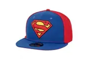 Superman Logo Blue & Red Panels New Era 59Fifty Fitted Hat 7 1/8 Fitted