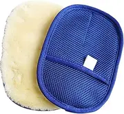 Tiardey imitation wool Mitt,Car Wash Glove Car Cleaning Ultra Soft Lambskin Wash Pad - Blue