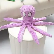 Whiskerspot Octopus Dog Toy, Eco-Friend Octopus Plush, Stuffing Free Octopuss Dog Toy Whiskerspot, Squeaky & Crinkle Large Octopuss Dogs Toys for Puppy Teething, Small to Large Dogs (Purple)