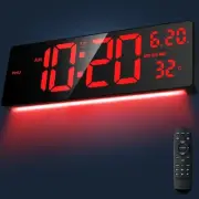 16.5" Large Digital Wall Clock with RGB Night Lights, Auto Dimmer, Remote Con...