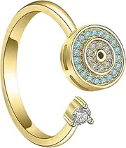 Spinner Ring | Men Women Adjustable Spinner Rings - Fidget Toy, Stylish Fidget Jewelry, Adult Rolling Ring for Lovers, Holidays, Families