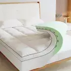 Memory Foam Mattress Topper Queen, 4Inch Dual Layer Cooling 2''Gel Green Tea Mem