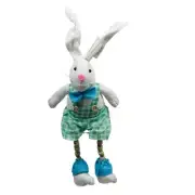 Easter Fabric Bunny Boy 20in Holiday Shelf Sitter with Dangling Legs