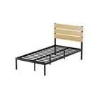 Bed Frame Metal Bed Base King Single Size Platform Foundation Black Paula