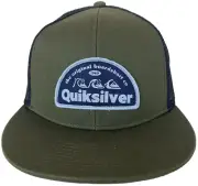 Quiksilver Authentic Mesh Trucker Snapback Adjustable OSFM Green/Black Hat Cap