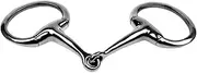 Oshhni Stainless Steel Horse Snaffle Horse Mouth Bit Practical Lightweight Portable Horse Chew Snaffle Bit Tack for Enthusiasts