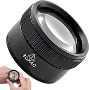 Jewelers Loupe,30X Magnification Glasses | Portable Handheld Magnifier Loop, Small Microscope Magnification Lens for Stone and Coin Collectors, Jewelers