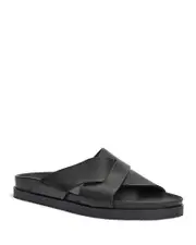Bruno Magli Men's Bologna Double Strap Woven Slip On Slide Sandals