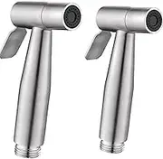 Emapoy 2 Pieces Bidet Toilet Sprayer Head, Stainless Steel Handheld Bidet Sprayer, Sprayer for Kitchen and Toilet Cleaning (Sliver)