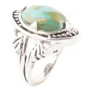 Sweet Dreams Faceted Blue Turquoise and Sterling Silver Ring