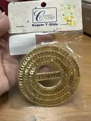 Gold Sequin T-Slide for Belts Scarf 0318 Crafts, 3.25" diameter FREE SHIP!