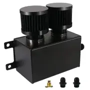 1.2L Universal Alumium AN10 Twin Baffle Dual Filter Engine Oil Catch Can Black